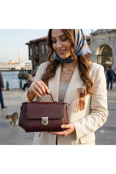 valentina victoria Valvi̇c Genuine Leather Classic Women's Bag with 2 Handles