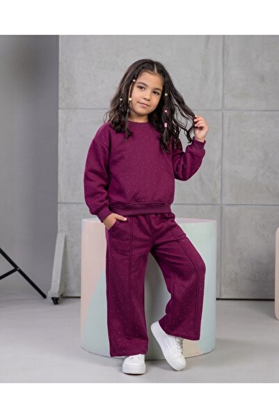 Ege Bebek طقم بنطلون وقميص للفتيات من Stone Winter 3 Threaded Shawron، مناسب ...