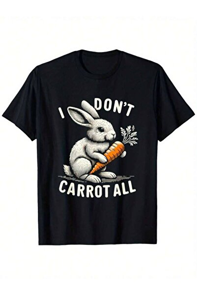 9TAY تيشيرت بطبعة أرنب عيد الفصح بعنوان "I Don't Eat Carrots" برقبة دائرية، ق...