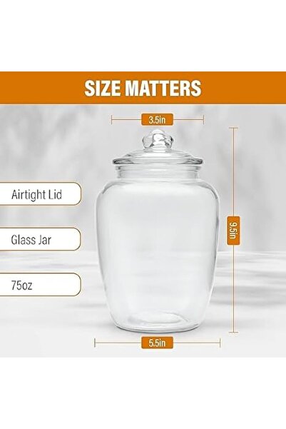 Generic Acrylic Jars with Airtight Lid, Large Apothecary Containers, Kitchen ...