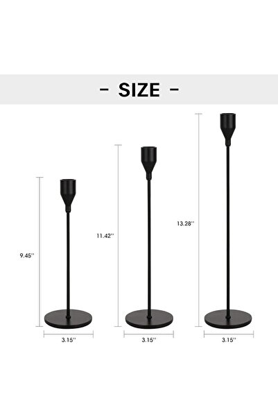 HOOKOR Metal Candle Holder 3Pack, Decorative Candlestick Holder for Wedding, ...