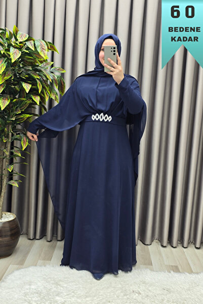 Elmas Tesettür Women's Clothing Plus Size Stoned Cape Chiffon Mevlana Evening...