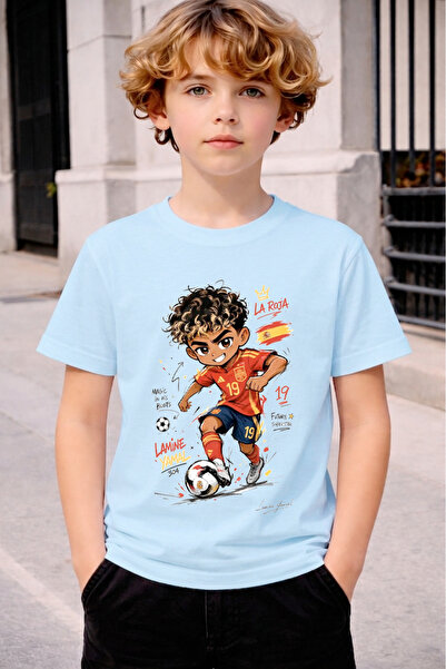 STİL-X Lamine Yamal Printed Crewneck Children's and Youth T-Shirt, Soft Textu...