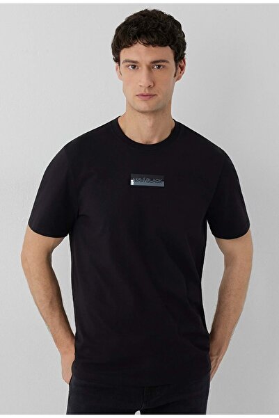 Mavi M0613539 Black Printed T-Shirt Men's T-Shirt Black