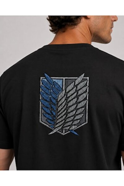OEM Tricou brodat Attack on Titan, 100% bumbac, mărimea M