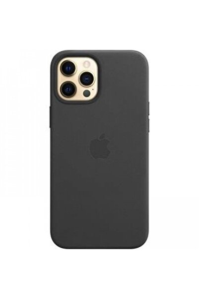 Apple Γνήσια Θήκη Leather Magsafe MHKM3ZE/A iPhone 12 Pro Max Μαύρο