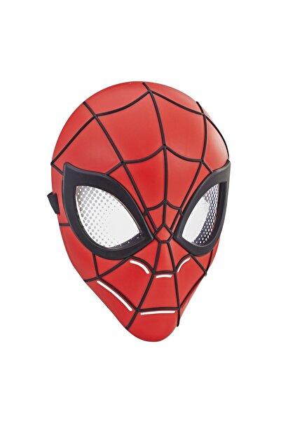 Hasbro Masca de costum Spider-Man din plastic roșu pentru copii cu bandă elas...