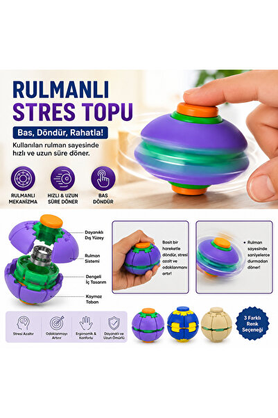 inkutek Dönen Top ( Spin Ball ) - Stres Topu - Demir Rulmanlı