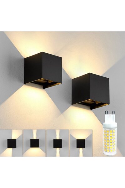 STARSTAR 2 Pcs Black Modern Outdoor Wall Lights, IP65 Waterproof Sconces with...