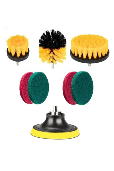 STARSTAR 8-Piece Drill Scouring Pad Attachment Kit for Bathroom Tile & Surfac...