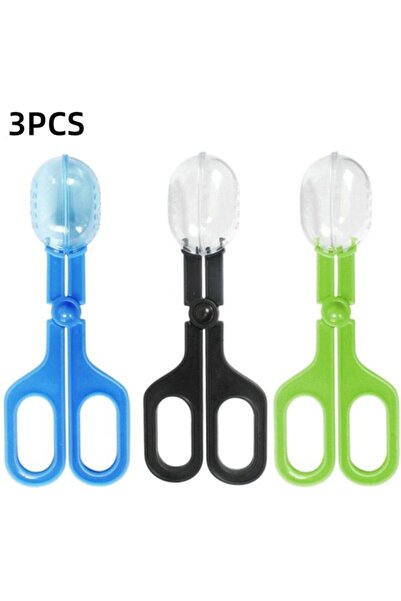 STARSTAR 3-Piece Reptile Feeding Tongs and Poop Scoop Set, Blue/Black/Green 1...