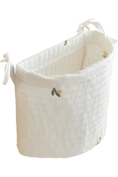 STARSTAR 1-Pack White Multifunctional Crib Storage Bag with Adjustable Hangin...