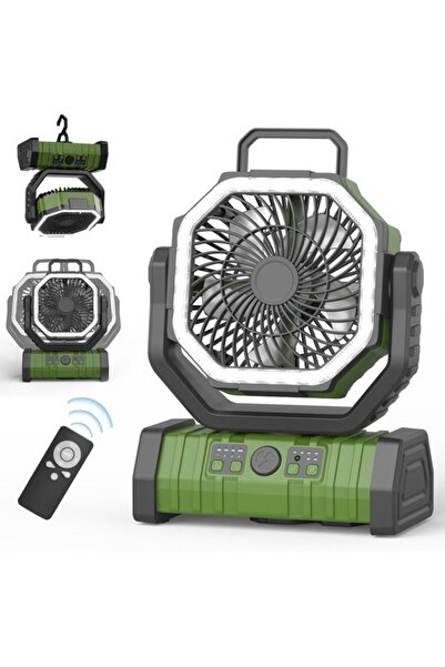 Morvena Picks Ventilator de camping cu 4 viteze - Baterie de 20.000 mAh și ro...