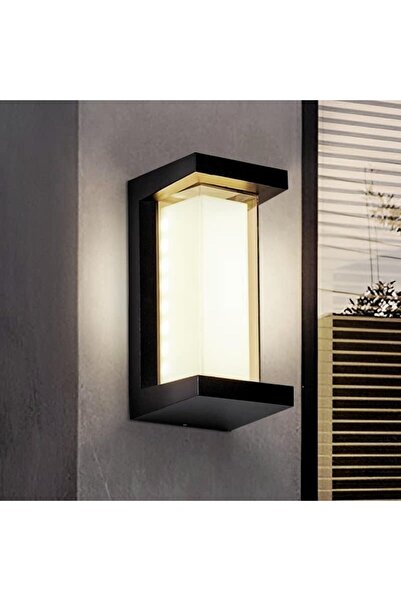 STARSTAR 3000K LED 18W Aluminum Rectangular Outdoor Wall Light, Black & Warm ...