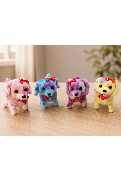 PONİKİDO Pilli Işıklı ve Sesli Peluş Köpek Oyuncak – Gözleri Işıklı
