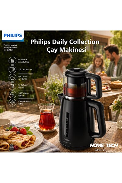 Philips Daily Collection Çay Makinesi, 1700W, 1,9 Lt Su Isıtıcısı, Otomatik S...