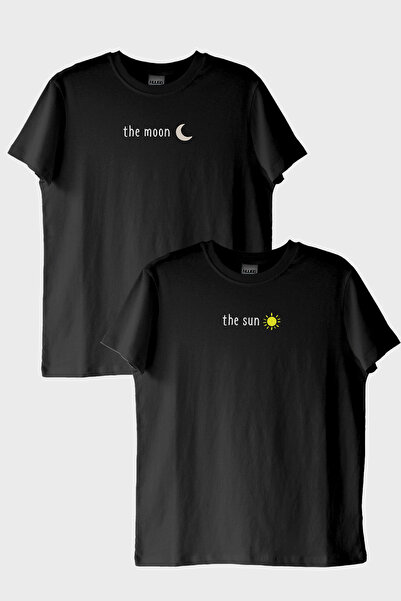 lofux مجموعة تي شيرت أسود من ماركة Moon and Sun