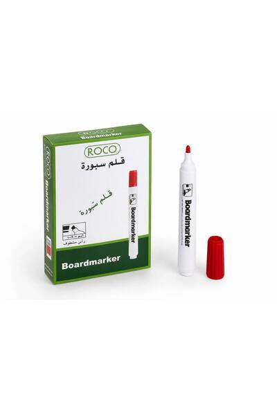 Roco طقم أقلام سبورة قابل للمسح 12 قلم ازرق اسوداحمر