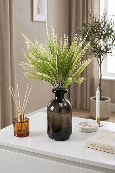 Yapay Çiçek Deposu Artificial Plant 5-Branch Smoky Valley Plant Bunch 37 cm W...