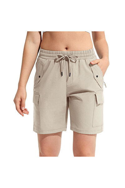 OEM Pantaloni scurți cargo de trekking de damă, bej, XS, 6 buzunare, uscare r...