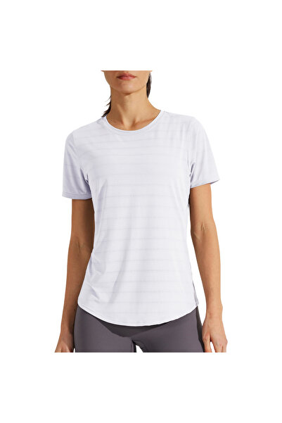 OEM Tricou sport alb de damă, cu uscare rapidă, mânecă scurtă, respirabil, XS
