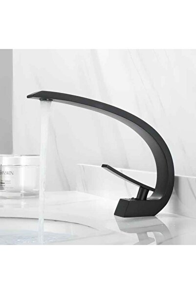 Generic Black Sink Mixer with Modern Cobra Design