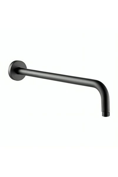 Generic Round Wall Pipe Rain Shower Black - 40 cm