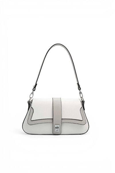 Silver Polo حقيبة كتف نسائية بيضاء - رمادية سادة SP1177