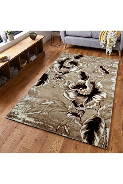 OEM Imperial Rug with Floral Pattern, Beige with Brown, 125 x 200 cm