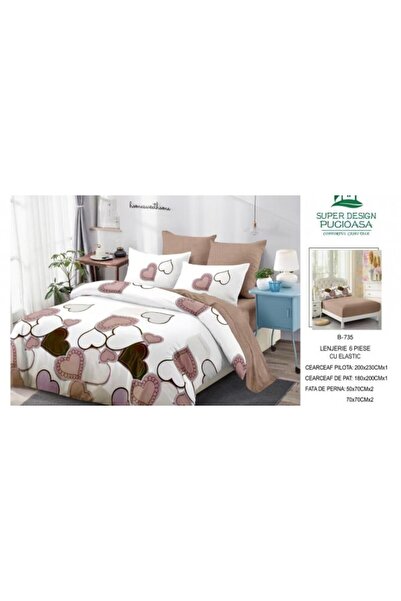 Pucioasa Set de lenjerie de pat gros Finet, 6 piese, cu cearșaf cu elastic BBA72