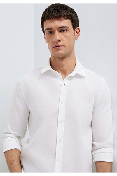 Mavi M0211656 Seal Logo Detailed Shirt Men's Shirt White