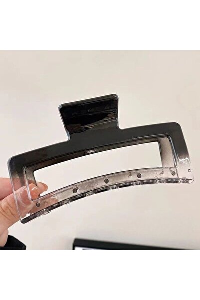 idei Clește de păr rectangular minimalist transparent, dimensiune 11 cm, acce...