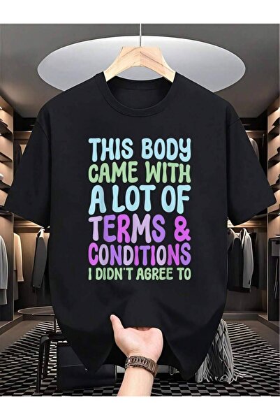 k222 Men'S Funny Saying T-Shirt - "This Body Came With Terms & Conditions I D...