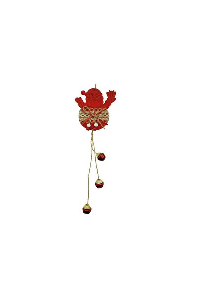 Rao Ornament de Brad Mos Craciun, Rosu, Lemn/textil, 36 Cm