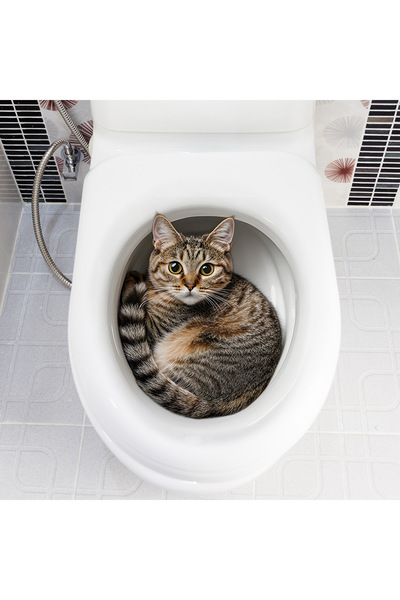 Choice black 3D Funny Cat Toilet Sticker Bathroom Toilet Cover Sticker Wall S...
