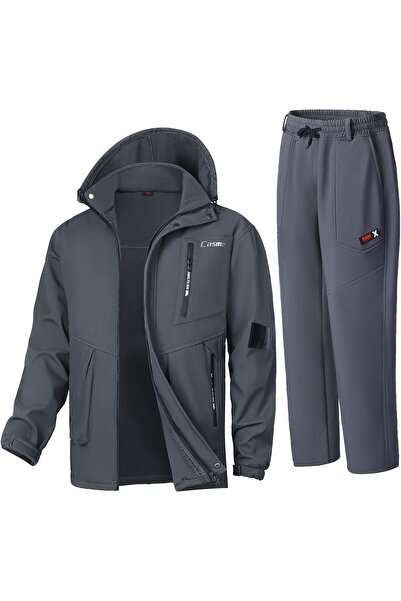 casme Mens Thermal Jacket Set Coat and Pants Heavy Duty Windproof Waterproof ...