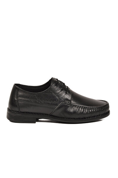 Voyager Men's Black Genuine Leather Perforated Breathable Lace-Up Casual Shoe...