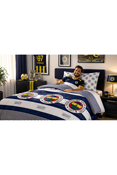 Fenerbahçe طقم غطاء لحاف مفرد مرخص من باندورول (1 غطاء لحاف + 1 غطاء وسادة) 6...