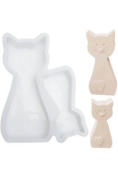 STARSTAR Two-pack of silicone cat molds, flexible molds suitable for plaster ...
