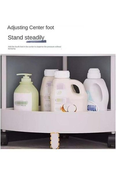 Generic 4-story bathroom corner cabinet triangle rack floor-to-ceiling multi-layer storage rack storage rack kitchen bathroom cabinet white
