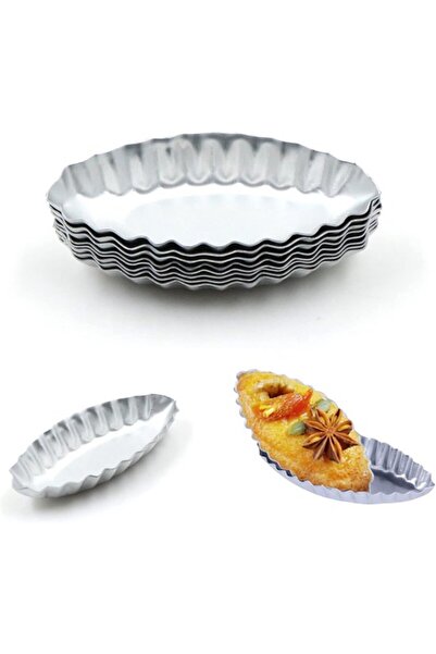 STARSTAR Egg Cake Mold - 8 Pieces Reusable Metal Boat-Shaped Baking Pan - Min...