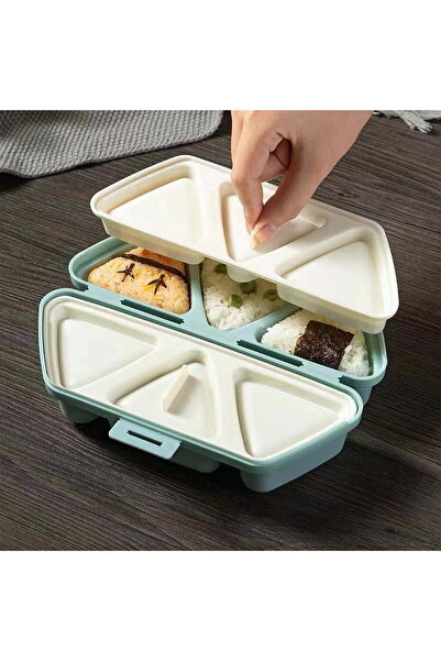 STARSTAR Six-Compartment Triangular Rice Ball Mold Lunch Box Foldable Contain...