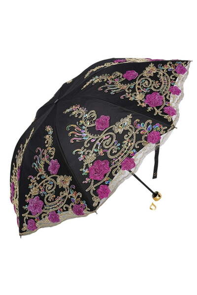 STARSTAR Lace Embroidery Sunshade Umbrella for Women