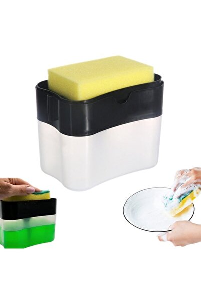 Morvena Picks Dozator de săpun lichid tip presare 2 în 1 cu suport pentru bur...