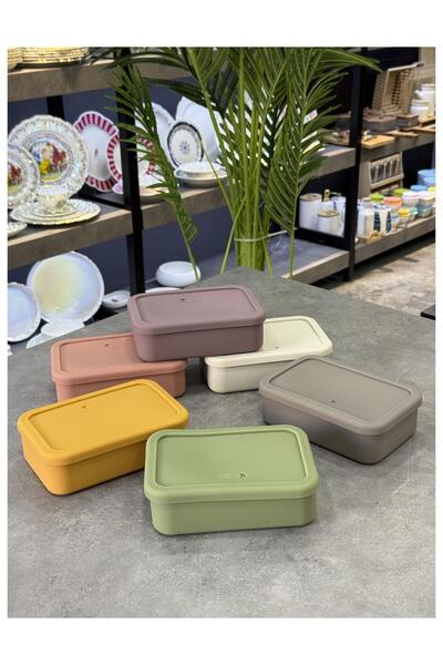 Doğudeko Calix Rectangular Silicone Storage Container 6 Pieces
