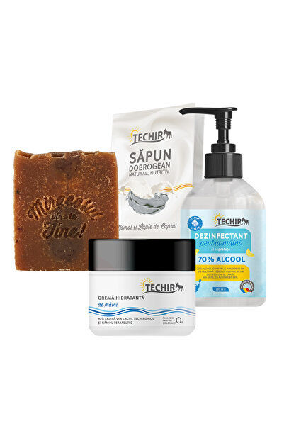 Techir SET DE DEZINFECTANT VIRUCIDAL 250 ML + HIDRATANT PENTRU MÂINI