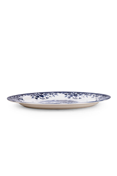 Claytan Earthenware Classic Blue Windmill & Floral Pattern Oval Platter, 14 I...