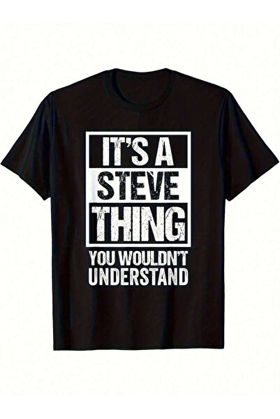 LİNA06 تي شيرت رجالي بطباعة رسومية مضحكة وجريئة بطباعة It's A Steve Thing، فض...