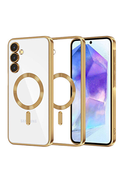 Techsuit Калъф за Samsung Galaxy A55 5G, Lux Crystal MagSafe, сребрист - златист