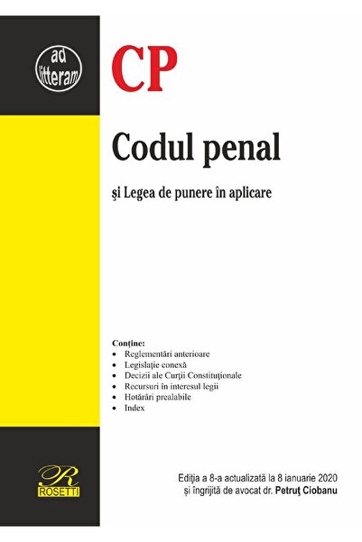 ROSETTİ Codul penal si Legea de punere in aplicare Act. 8 ianuarie 2020